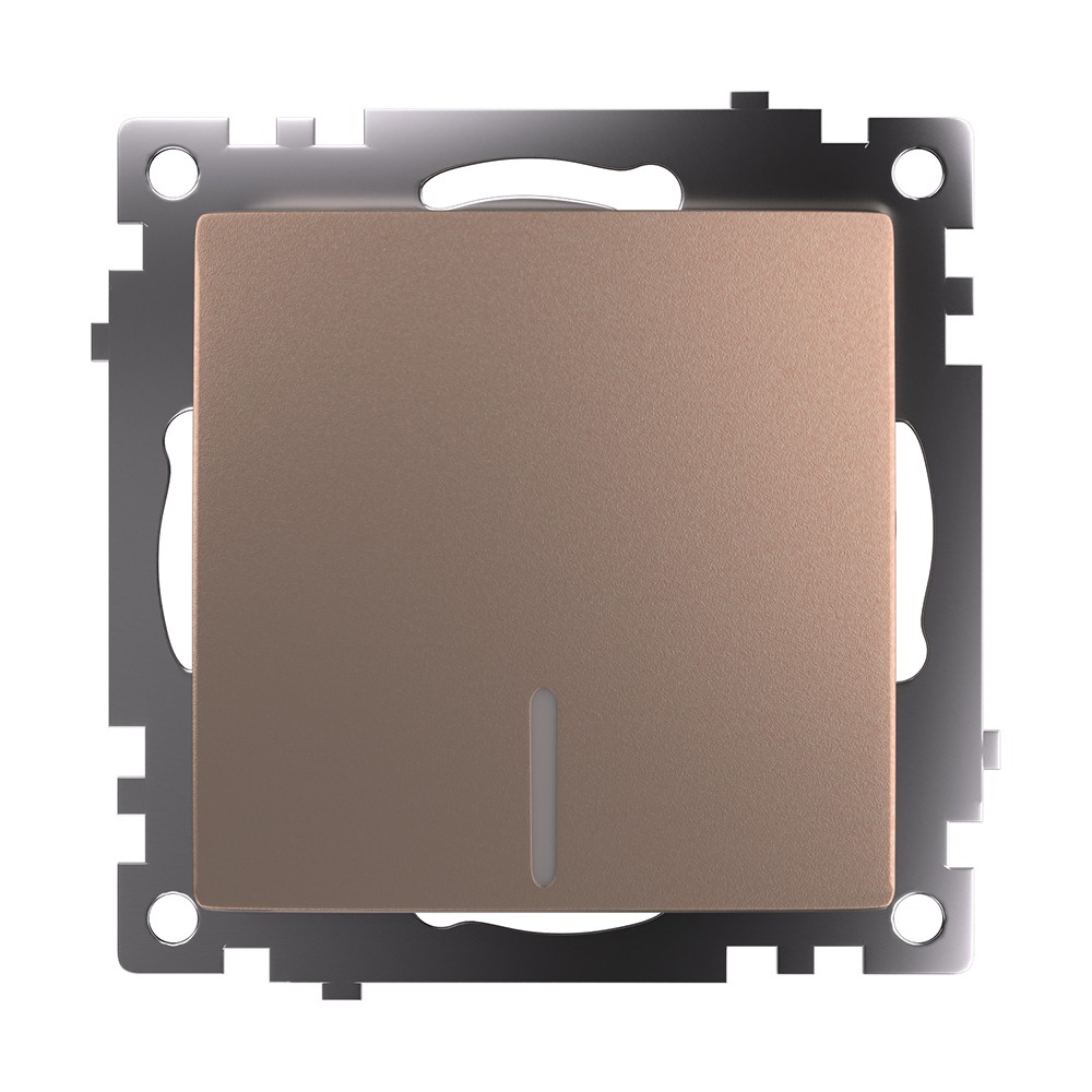 Катрин - Розетки и выключатели Stekker Выключатель 1-клавишный c индикатором STEKKER GLS10-7101-02 10А Катрин шампань 39591