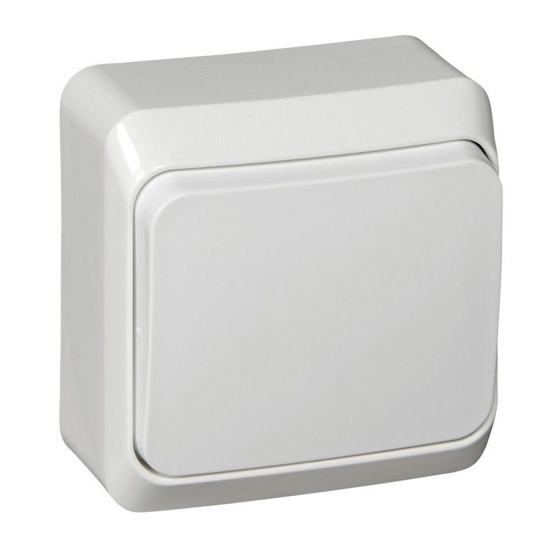 Этюд Белый Переключатель 1-клавишный Systeme Electric Этюд наружный Белый BA10-004B