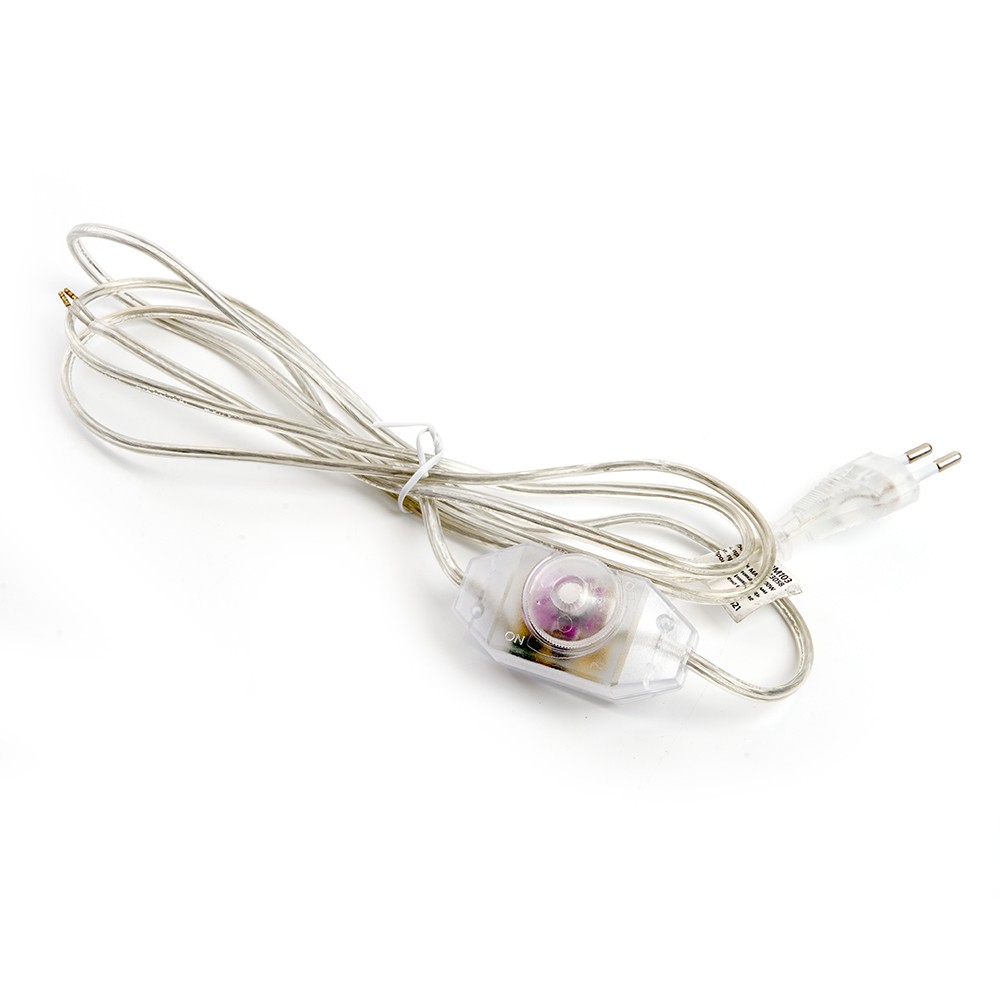 Сетевой шнур Feron DM103-200W с диммером 230V 1,5+0,5м, прозрачный 23058