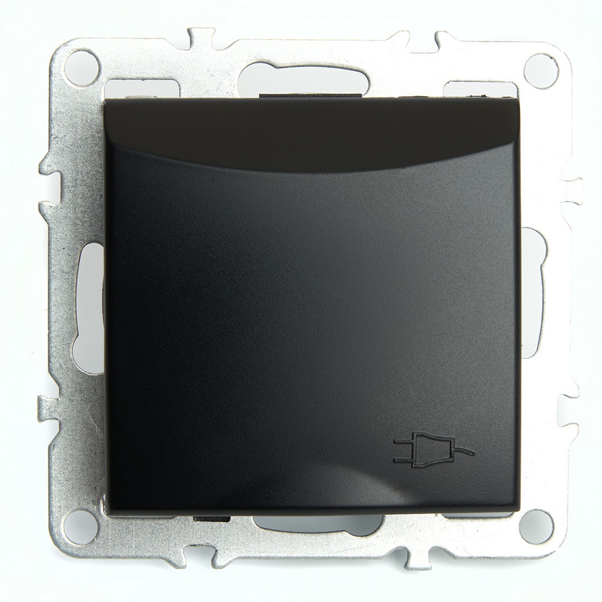 Эрна - Розетки и выключатели Stekker Розетка 1-местная с/з с крышкой STEKKER PST16-9112-03 16А с защ. шторкой Эрна черный 49156