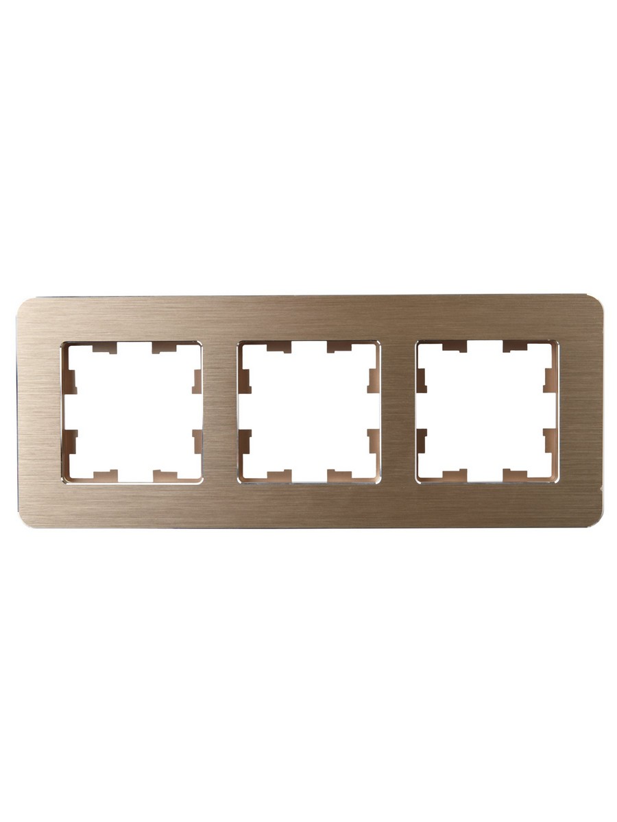 IEK Brite Рамки Рамка IEK BRITE DECOR Шампань металл. скругл.угол 3-м РУ-3-1-Бр RE AL BR-M32-M-21-K37