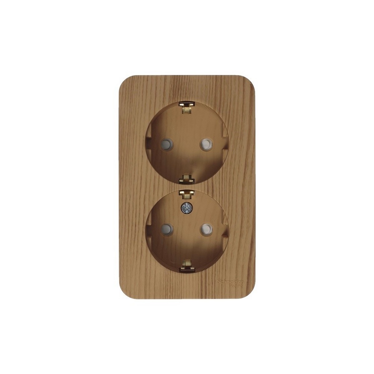 Blanca ясень розетки и выключатели Розетка SE Blanca 2-ая Ясень наружный с/з со шторками изолир. пластина BLNRA011215