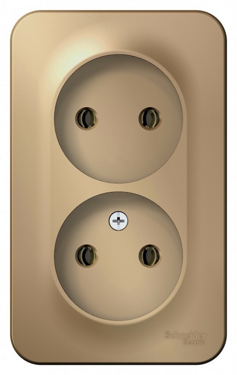 Blanca титан розетки и выключатели Розетка SE Blanca 2-ая Титан наружный б/з без шторок BLNRA000204