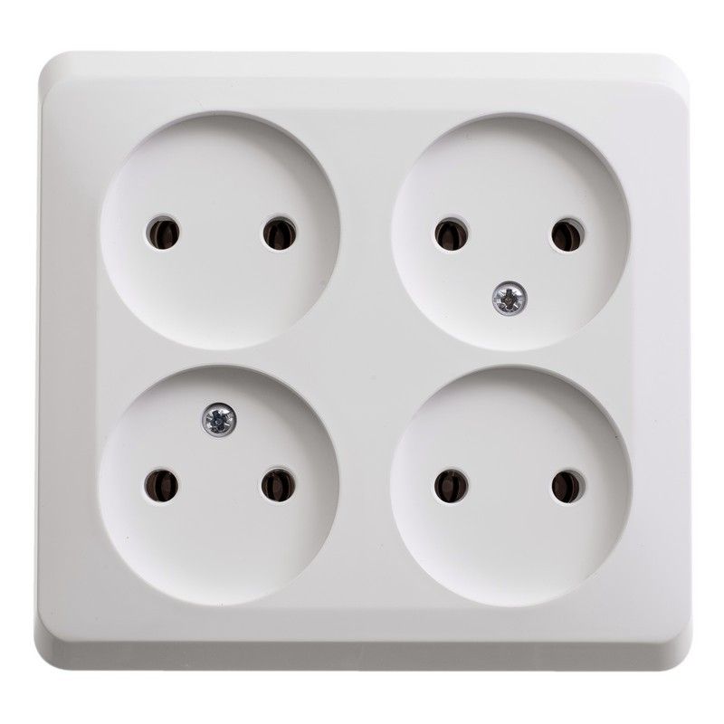 Этюд Белый Розетка 4-ая Systeme Electric Этюд наружный Белый б/з без шторок PA16-205B