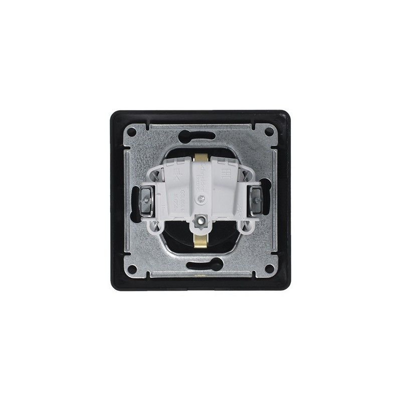 Glossa Антрацит Розетка Systeme Electric Glossa Антрацит с/з со шторками с крышкой, 16А, I GSL000748