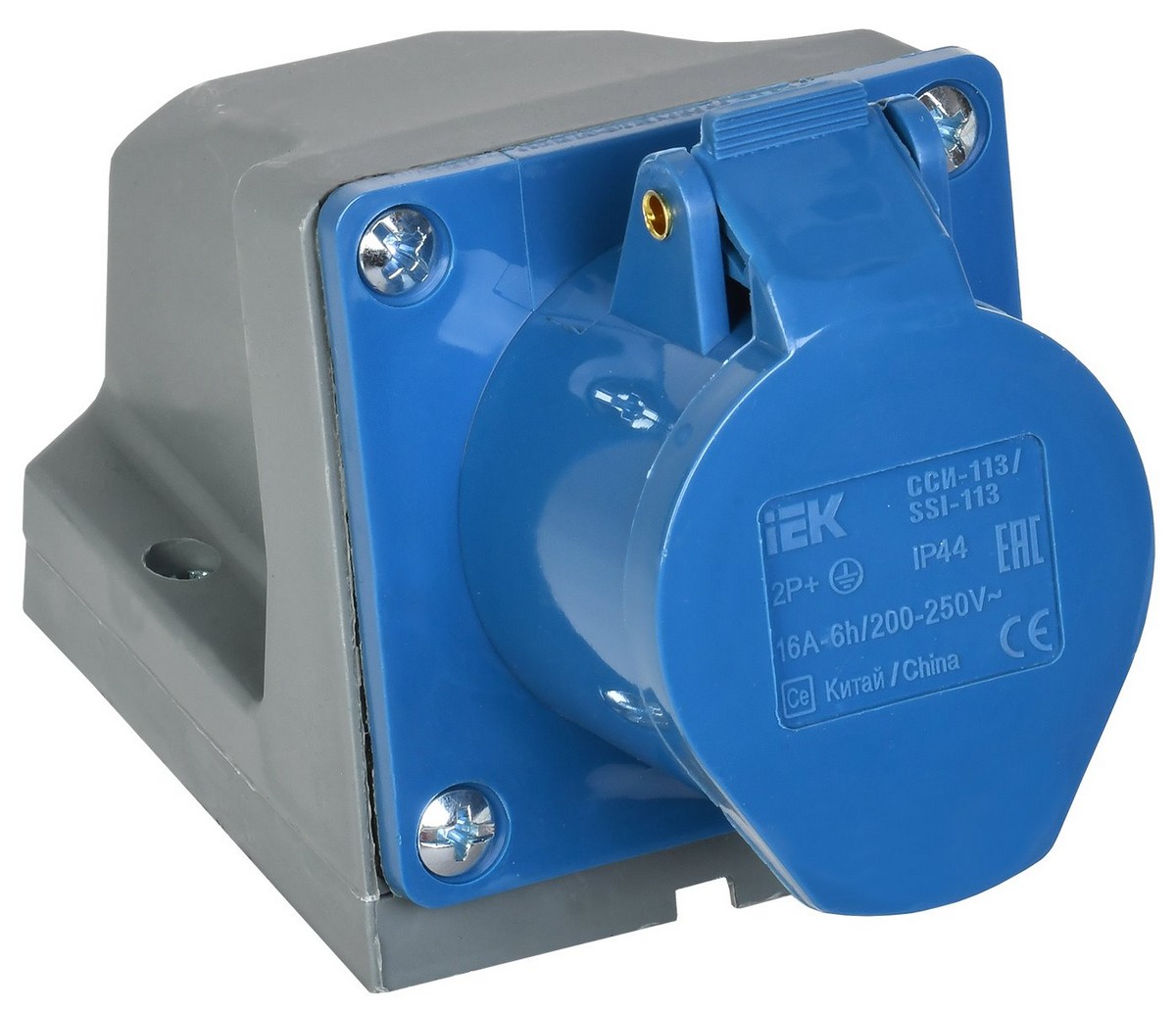 Силовые разъемы и вилки Розетка кабельная IEK 113 стационарная 2Р+РЕ 16А 220В IP44 PSR11-016-3 