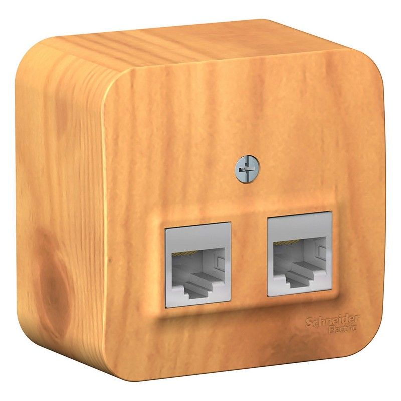 Blanca ясень розетки и выключатели Розетка SE Blanca 2-ая Ясень наружный компьютерная RJ45 кат.5E изолир. пластина BLNIA045455