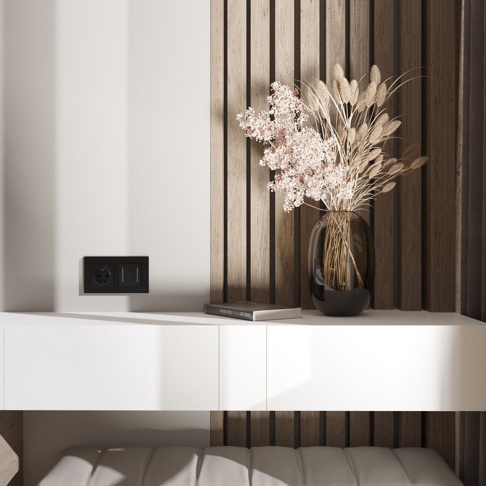 Рамки Werkel Slab Рамка Werkel на 2 поста Slab (черный матовый) W00229080