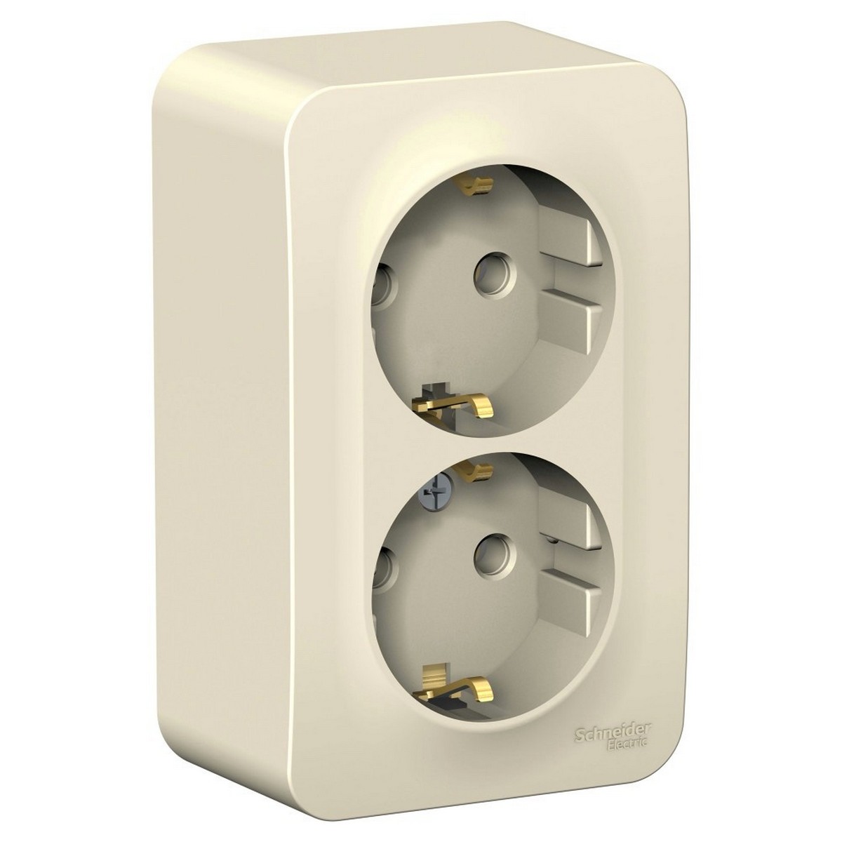 Blanca молочные розетки и выключатели Розетка SE Blanca 2-ая Молочная наружный с/з без шторок изолир. пластина BLNRA010212