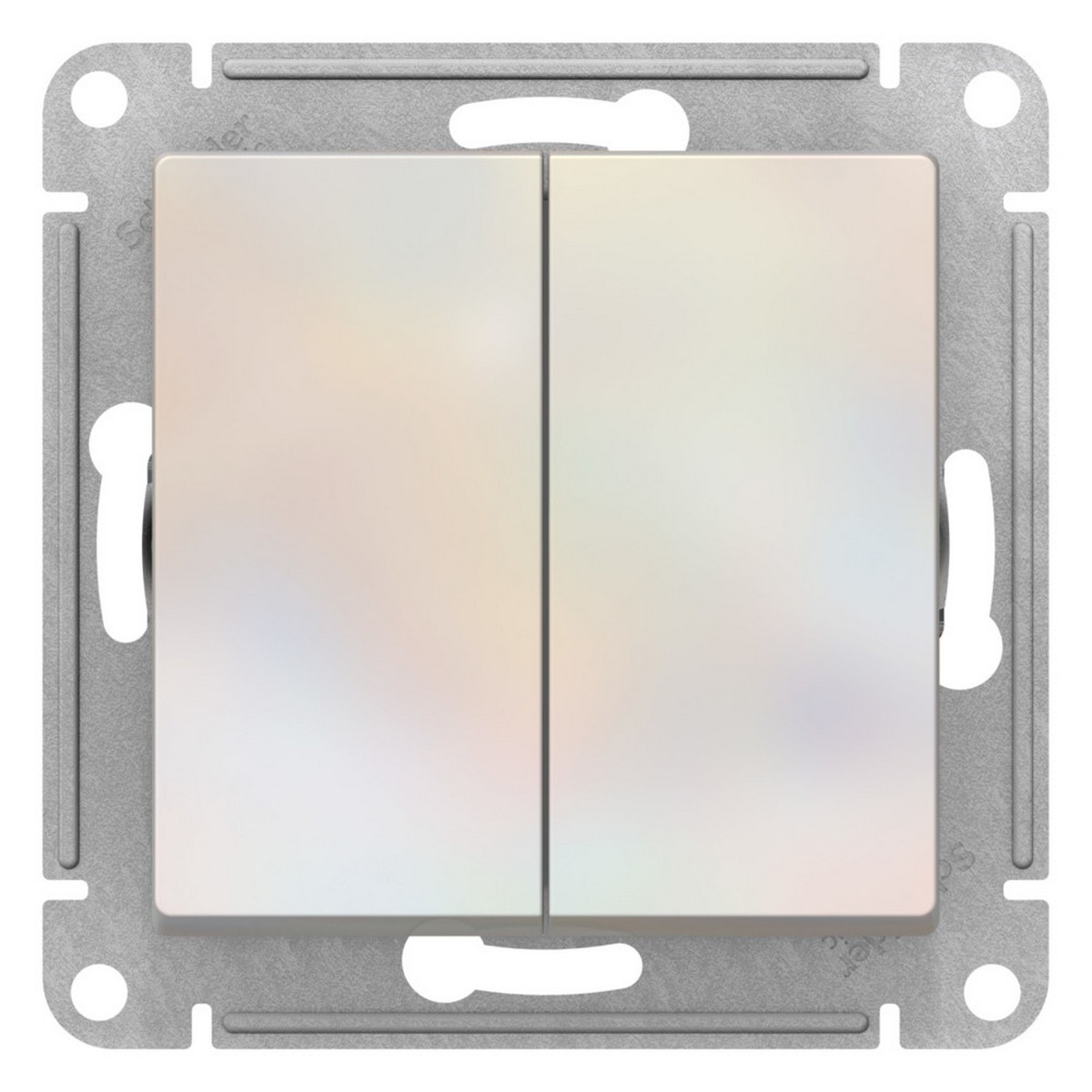 AtlasDesign Жемчуг Выключатель Systeme Electric AtlasDesign Жемчуг 2-клавишный с самовозвратом, сх.2, 10А, механизм ATN000417