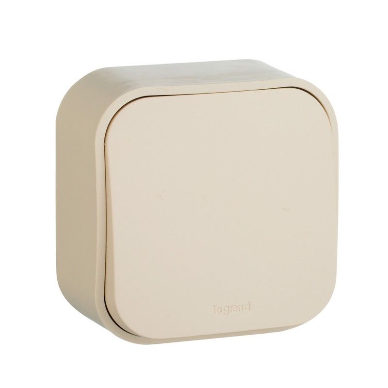 Накладные Розетки и выключатели Legrand Quteo Бежевый Кнопка Legrand Quteo 6A 1-клавишная бежевая  782235