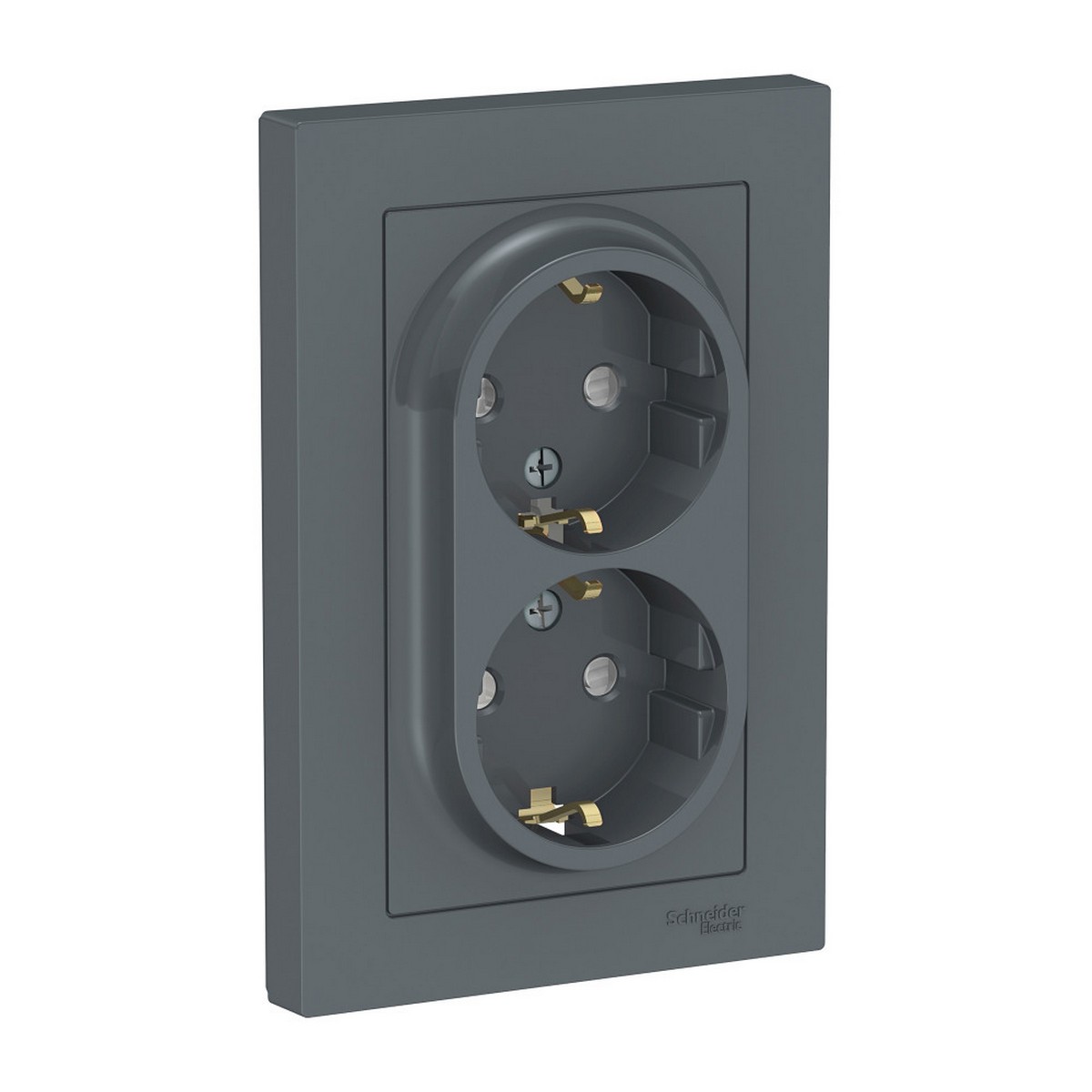 AtlasDesign Грифель Розетка Systeme Electric AtlasDesign Грифель с/з двойная, со шторками, 16А, в сборе ATN000726