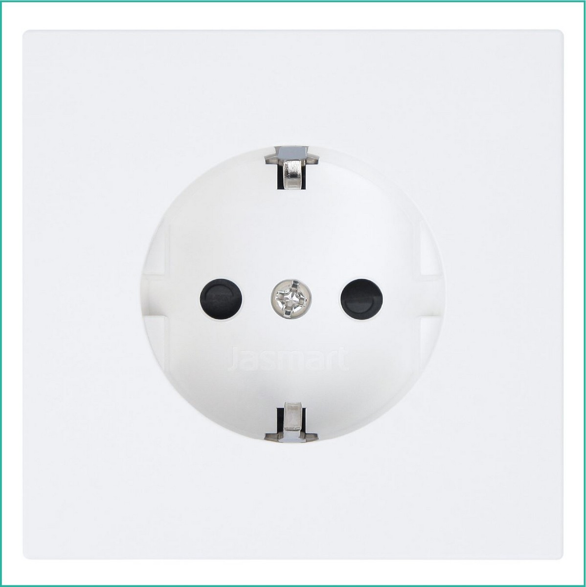 JASMART FD - розетки и выключатели Розетка JASMART FD SCHUKO с защитными шторками Белый матовый (soft touch) 5501PWM