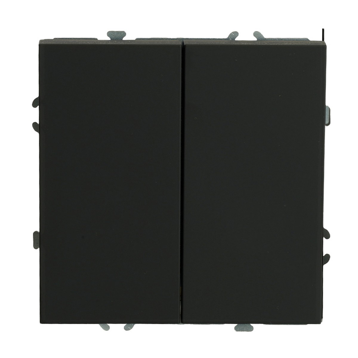 Эмили - Розетки и выключатели Stekker Выключатель 2-клавишный STEKKER Эмили RSW10-5104-05 черный уголь soft touch 49840