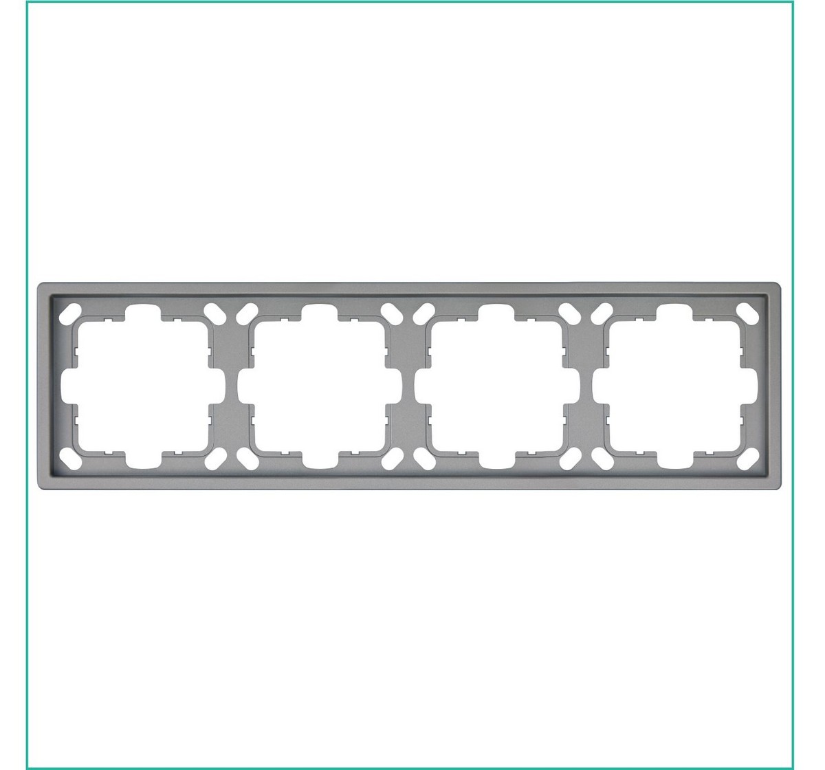 JASMART FD - розетки и выключатели Рамка JASMART FD 4-постовая Никель 1004NI