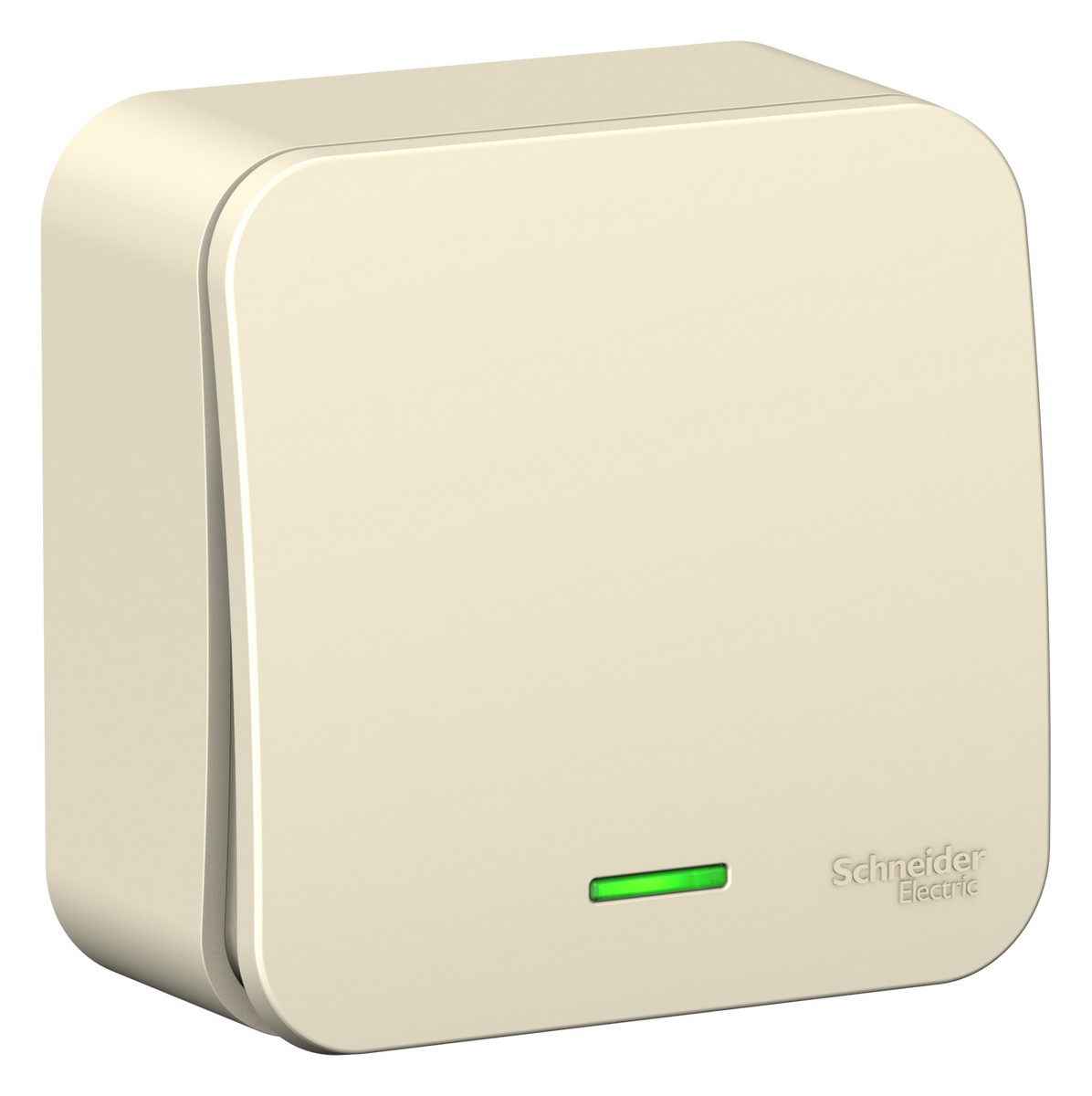 Blanca молочные розетки и выключатели Выключатель SE Blanca 1-клавишный Молочный наружный с подсветкой изолир. пластина BLNVA101112