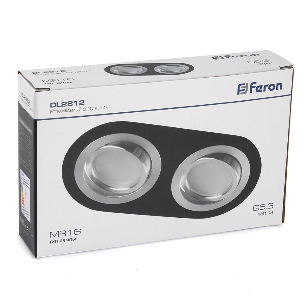 Встраиваемые светодиодные светильники Светильник потолочный встраиваемый Feron DL2812 черный 48462 
