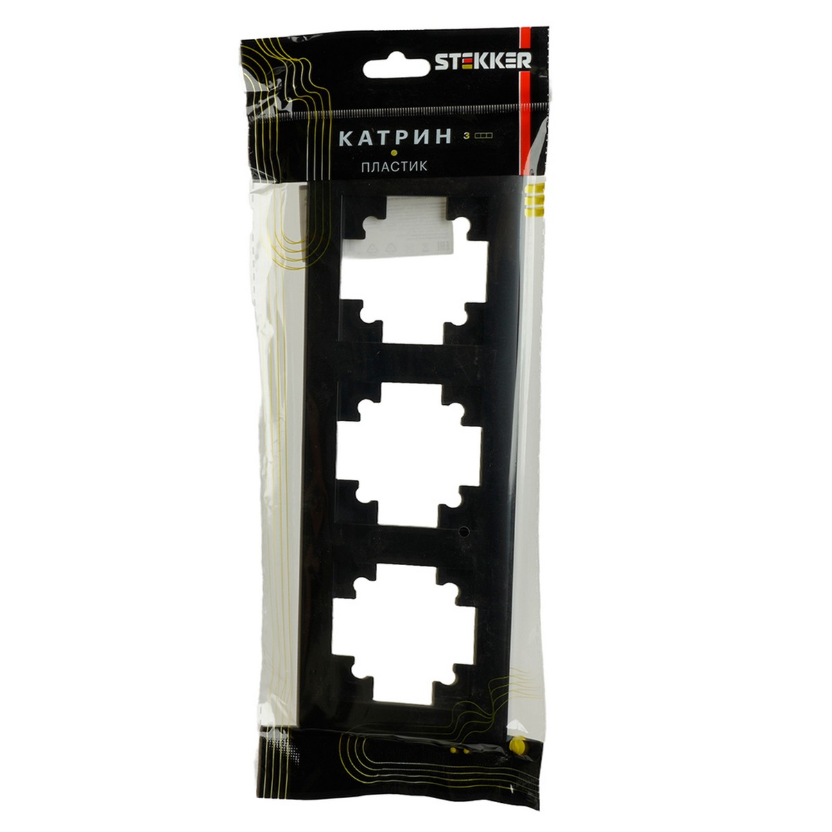 Катрин - Розетки и выключатели Stekker Рамка STEKKER PFR00-7003-05 3-ая Катрин черный 39814