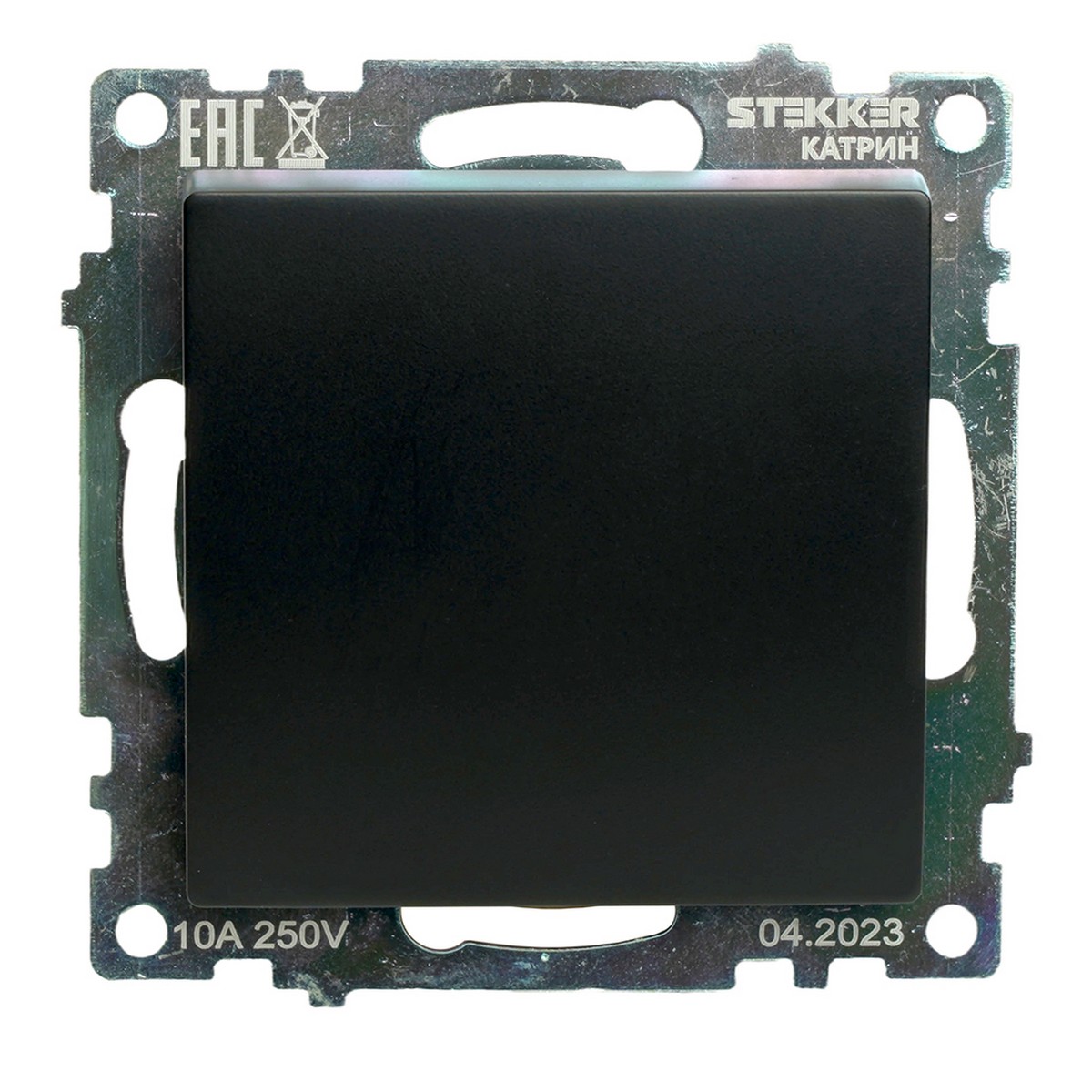 Катрин - Розетки и выключатели Stekker Переключатель STEKKER перекрестный 1-клавишный GLS10-7110-05 Катрин черный 49177