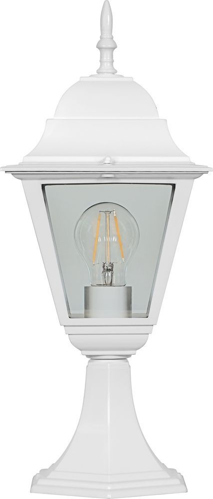 Уличные светильники на постамент Уличный светильник Feron 4104 четырехгранный на постамент 60W E27 230V, белый 11019