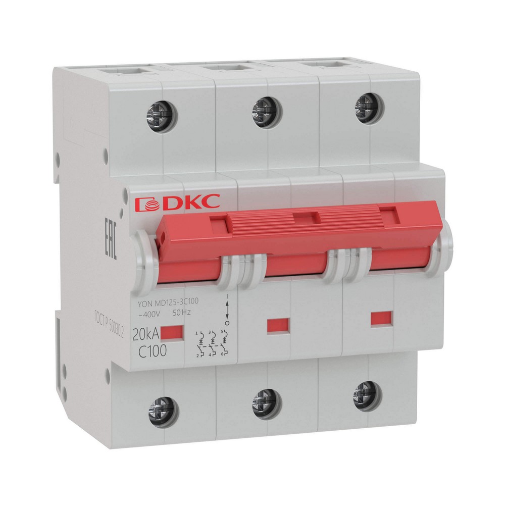 DKC Автоматический выключатель DKC YON pro MD125 3P 80А D 20kA MD125-3D80 