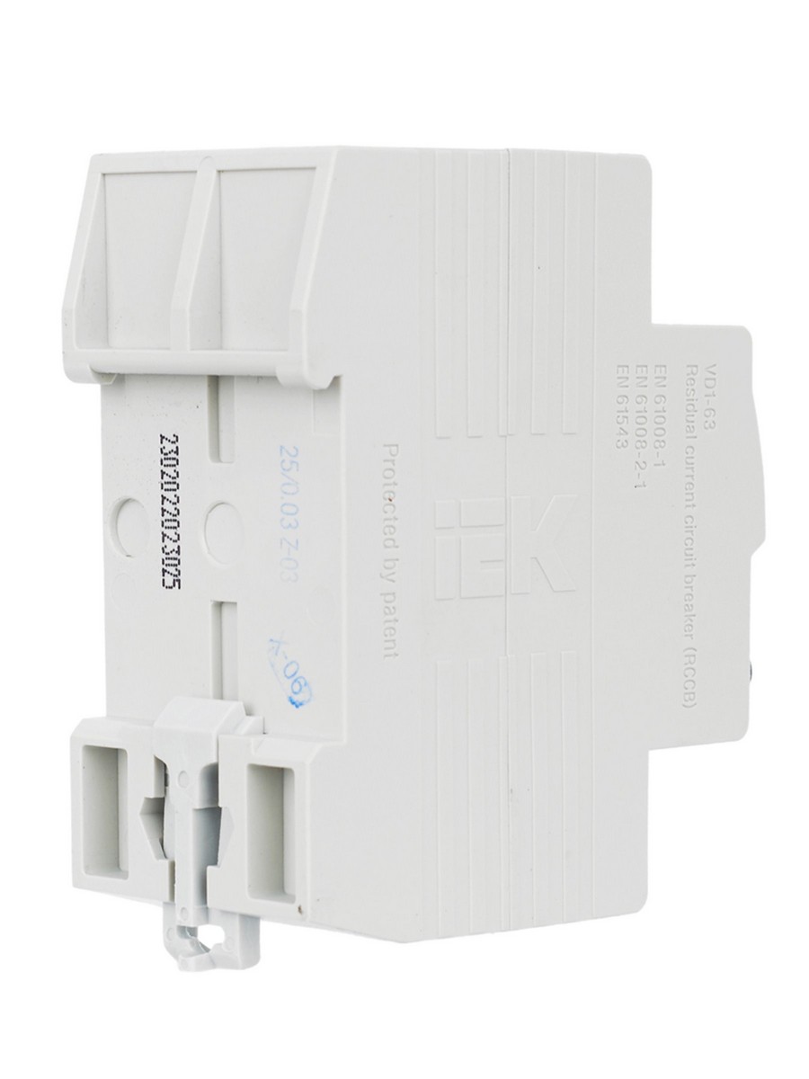 IEK Выключатель дифференциальный IEK KARAT ВД1-63 (УЗО) 2Р 25А 30мА MDV10-2-025-030 