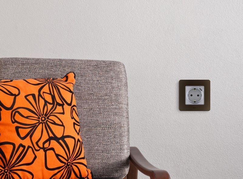 Legrand Inspiria Алюминий Розетка Legrand INSPIRIA Алюминий с заземлением 16А 250В со встроенным USB C 673772