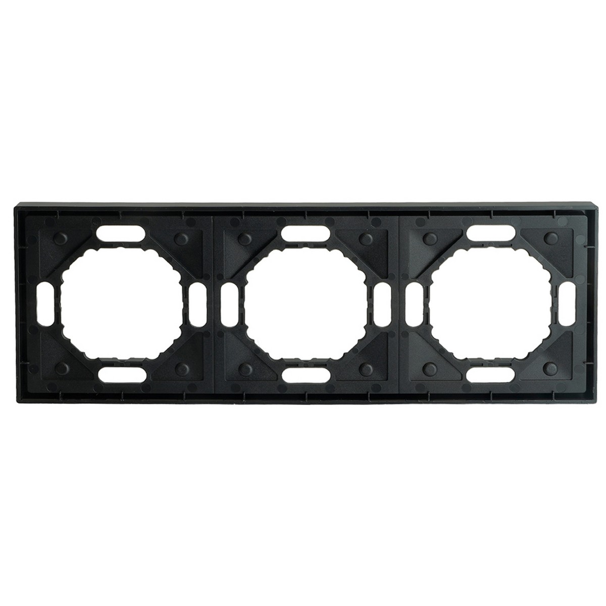 Эмили - Розетки и выключатели Stekker Рамка 3-ая STEKKER Эмили PFR00-5003-05 черный уголь soft touch 49860