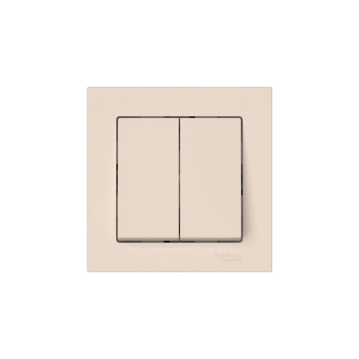 AtlasDesign Бежевый Выключатель SE AtlasDesign Бежевый 2-клавишный в сборе быстрозажим. клем. ATN000252S