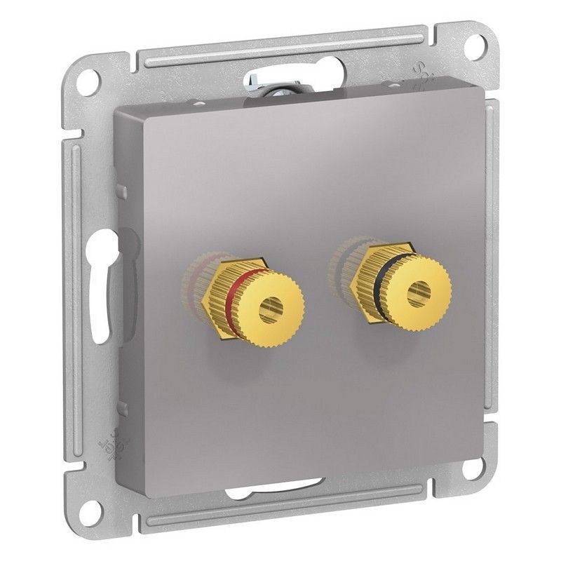 AtlasDesign Алюминий Аудиорозетка Systeme Electric AtlasDesign Алюминий двухместная ATN000387