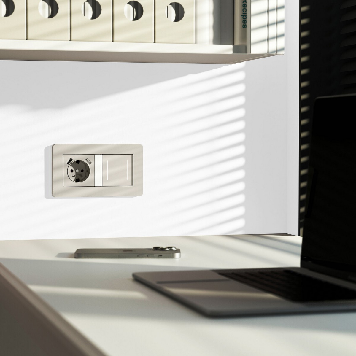 Werkel дымчатый Умный сенсорный Выключатель Werkel двухклавишный (дымчатый) W4523641