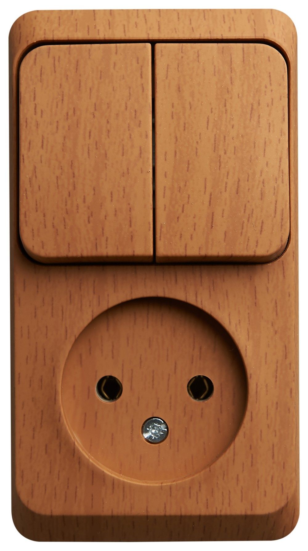 Этюд Дача Блок Этюд Розетка б/з + выключатель 2-клавишный наружный Бук BPA16-205T