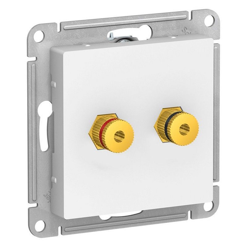 AtlasDesign Белый Аудиорозетка Systeme Electric AtlasDesign белый двухместная ATN000187