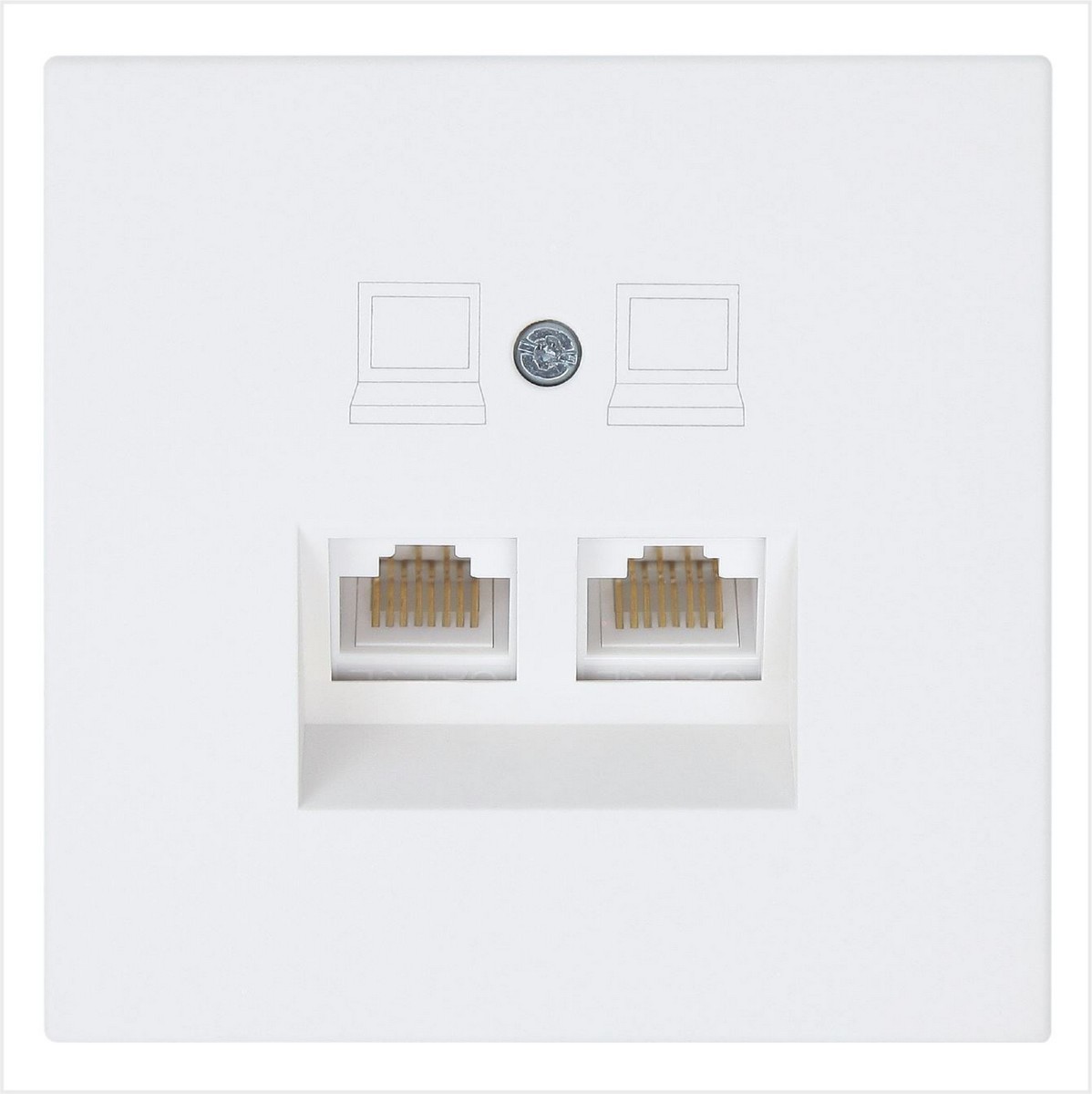 JASMART FD - розетки и выключатели Интернет розетка JASMART FD 2х терминальная 6 категория Белый матовый (soft touch) 6108PWM