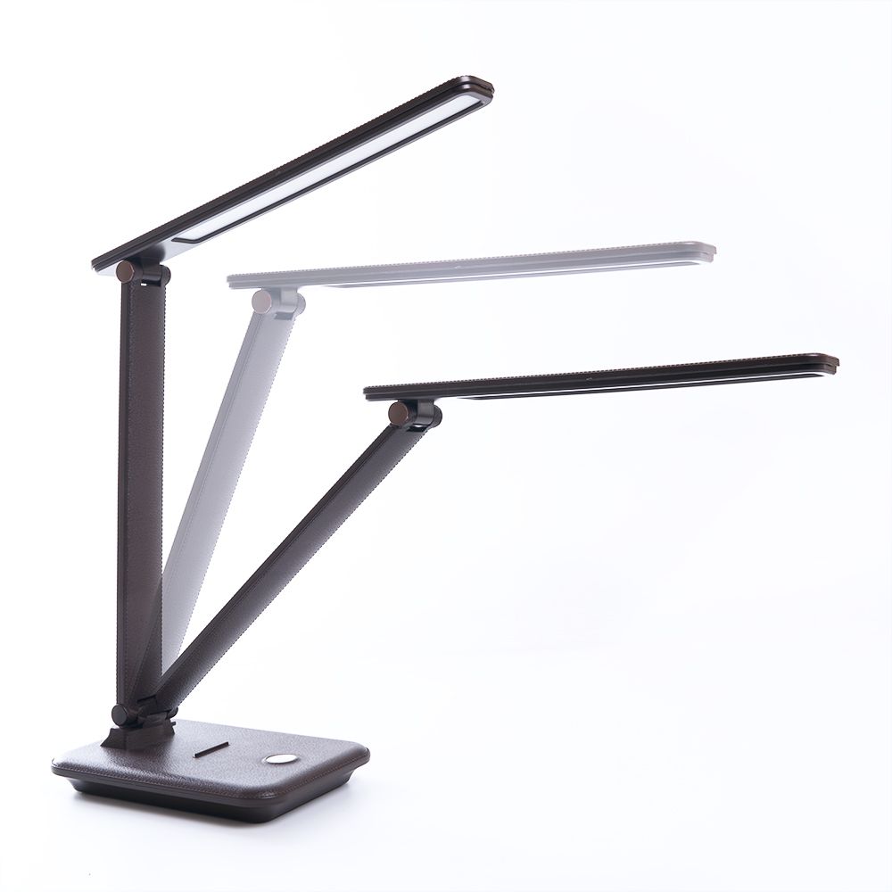 Настольные лампы Настольная лампа Feron DE1728  25W коричневый с беспроводной зарядкой 41451 