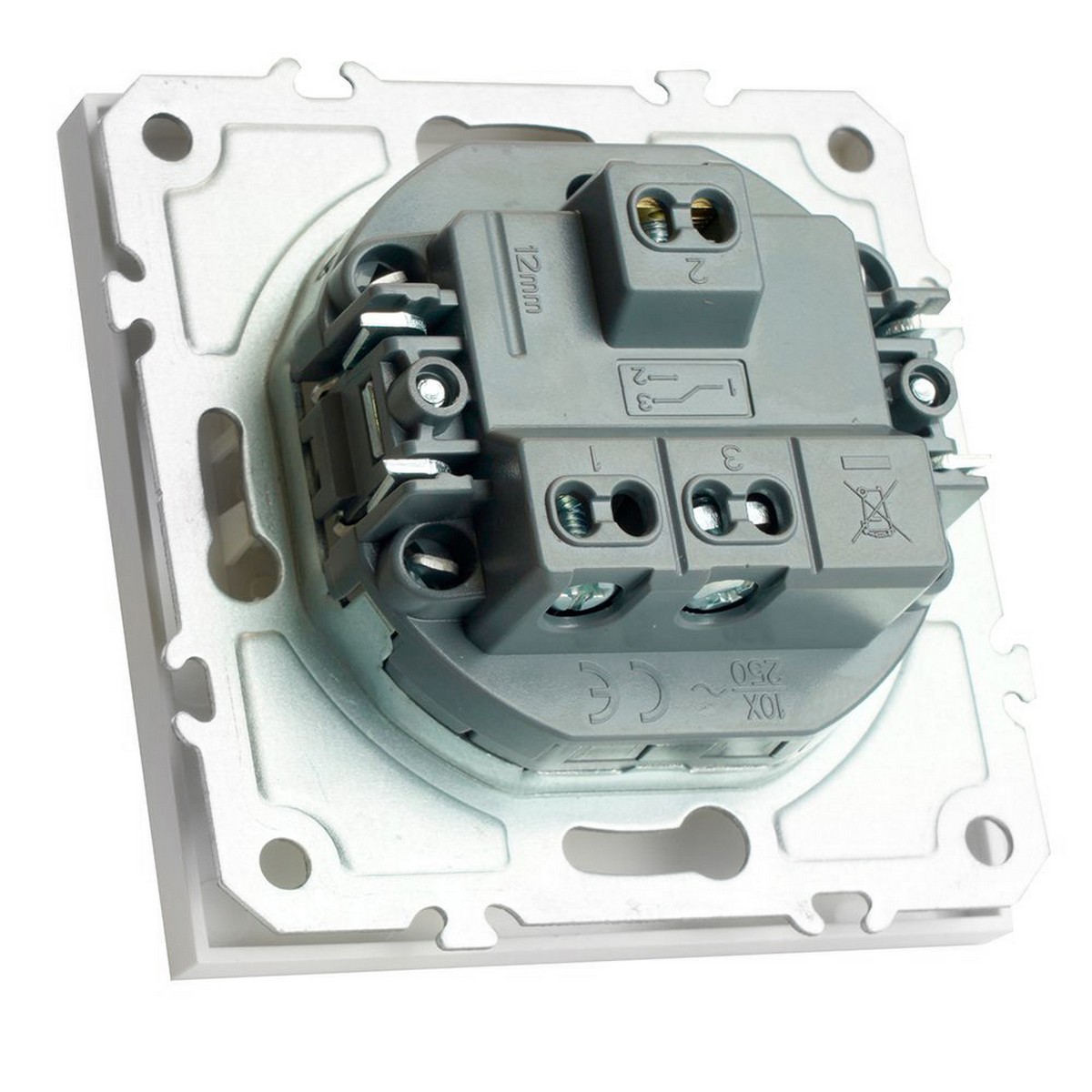 Эмили - Розетки и выключатели Stekker Переключатель 1-клавишный STEKKER,  Эмили, RSW10-5105-01ZK, белый фарфор, soft touch 50232