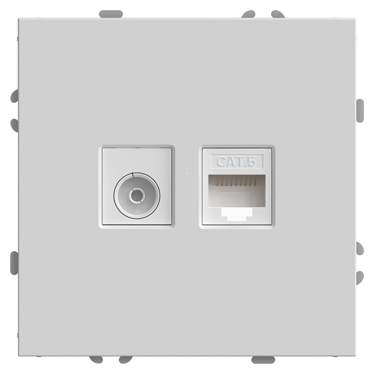 Эмили - Розетки и выключатели Stekker Розетка TV + компьютерная RJ-45 STEKKER Эмили RST00-5106-01 белый фарфор soft touch 49872