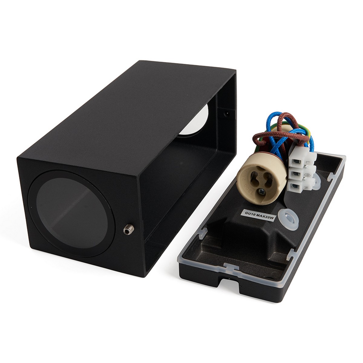 Уличные настенные светильники Светильник садово-парковый Feron DH051 на стену 2*GU10 230V черный 48330 