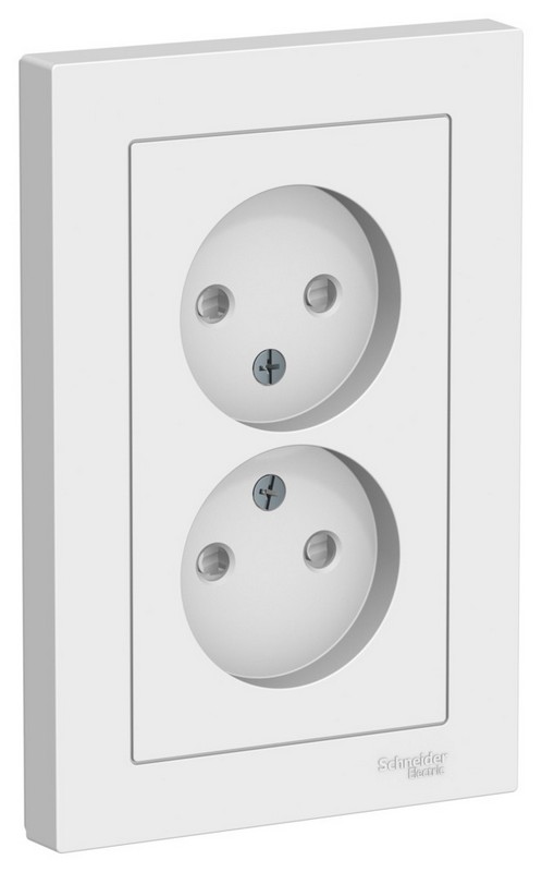 AtlasDesign Лотос Розетка Systeme Electric AtlasDesign Лотос двойная б/з со в сборе ATN001322