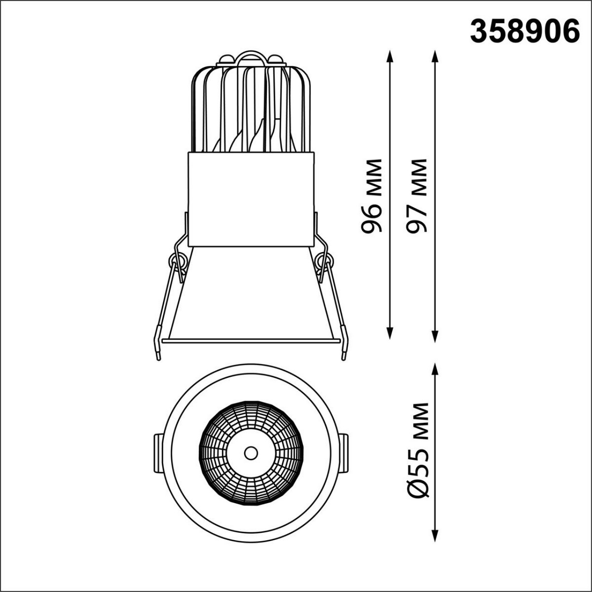 Встраиваемые светодиодные светильники Встраиваемый светодиодный светильник с переключателем цветовой температуры NOVOTECH 358906 LANG 