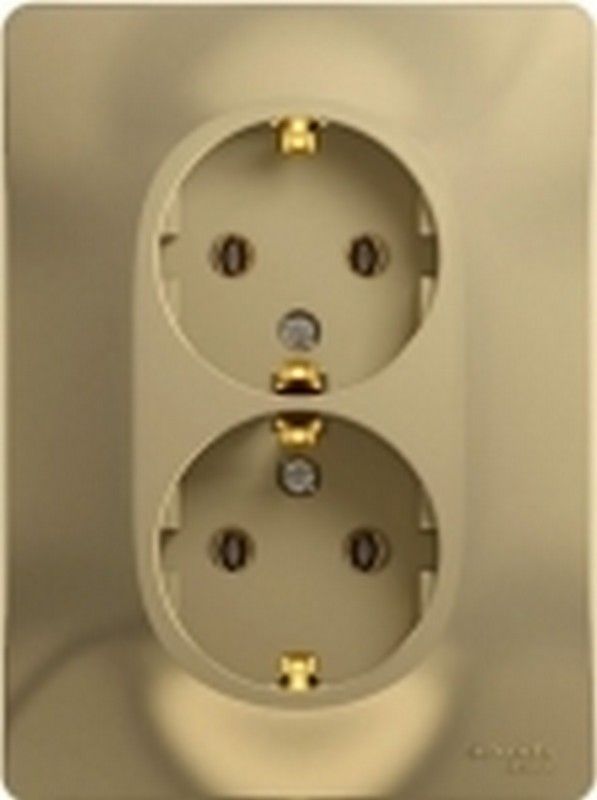 Glossa Титан Розетка Systeme Electric Glossa Титан 2-я с заземлением (в сборе с рамкой) GSL000424