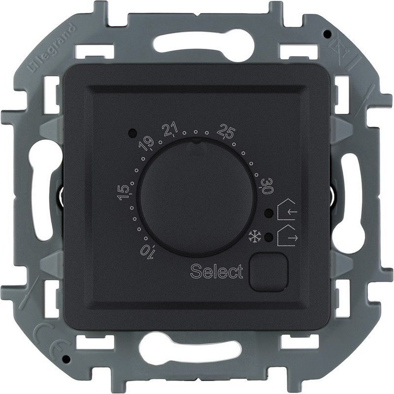 Legrand Inspiria Антрацит Термостат Legrand INSPIRIA Антрацит с внешним датчиком для тёплых полов 673813