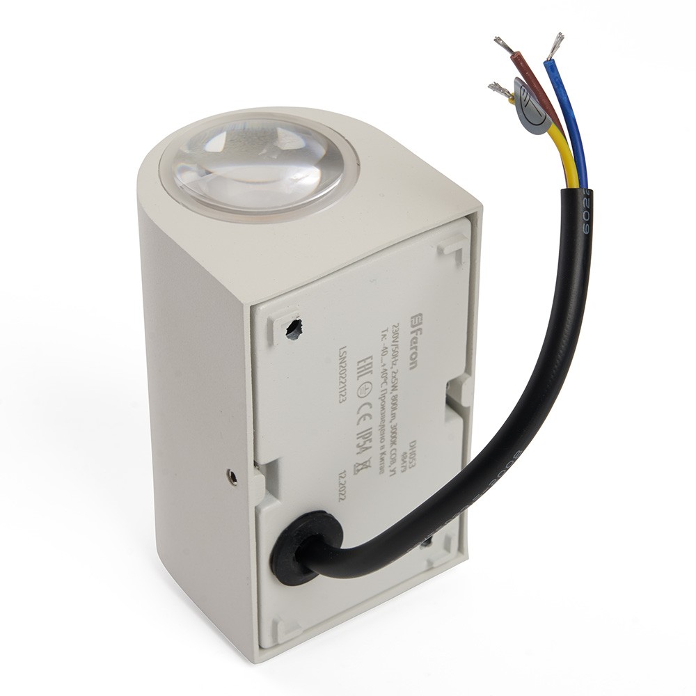 Уличные настенные светильники Светильник уличный светодиодный Feron DH053 2*5W 800Lm 3000K белый 48479 