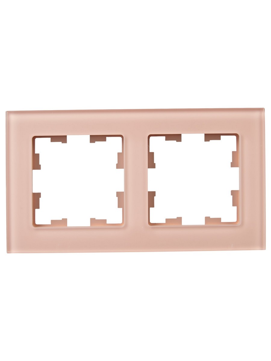 IEK Brite Рамки Рамка IEK BRITE DECOR Персик матовый стекло 2-мест. РУ-2-2-БрП BR-M22-G-31-K96
