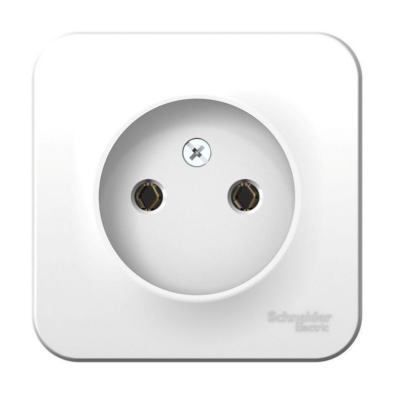 Blanca белые розетки и выключатели Розетка SE Blanca б/з Белый наружный без шторок монтажная пластина BLNRA000121