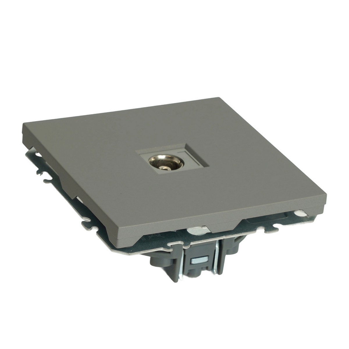 Эмили - Розетки и выключатели Stekker Розетка телевизионная 1-ая STEKKER Эмили RST00-5108-10 75 Ом 5-862МГц  платиново-серый soft touch 49953