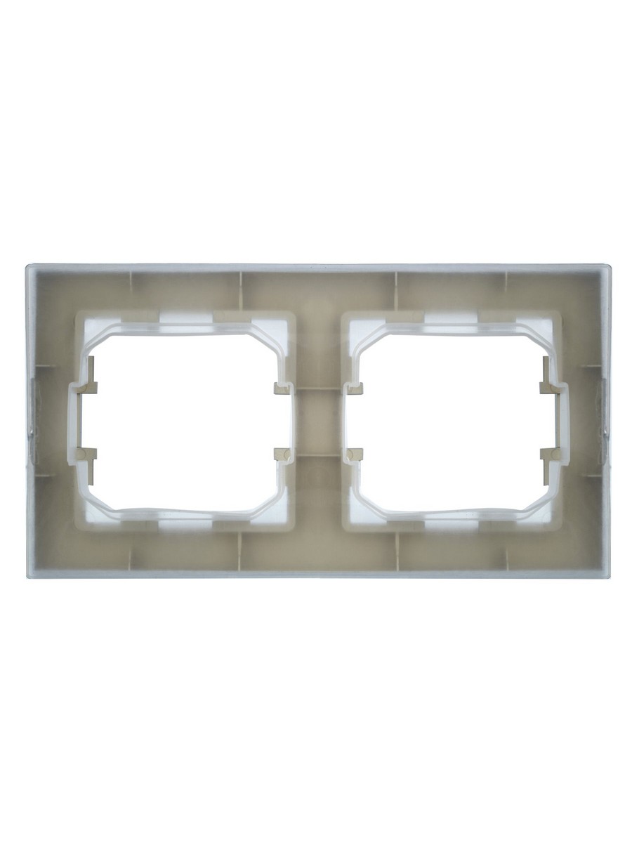 IEK Brite Рамки Рамка IEK BRITE 2-местная IP44 РУ-2-БрА-44 алюминий BR-M22-44-K47