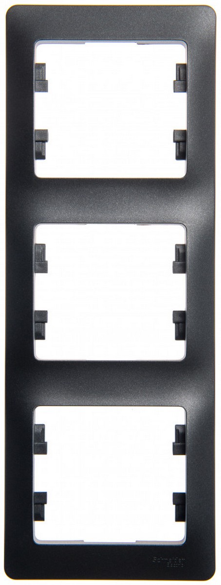 Glossa Антрацит Рамка Systeme Electric Glossa Антрацит 3-я, вертикальная GSL000707