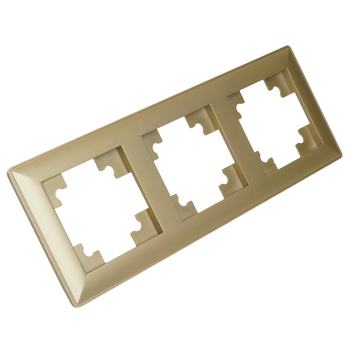 Катрин - Розетки и выключатели Stekker Рамка STEKKER 3-местная Катрин стекло золото PFR00-7003-08 49608