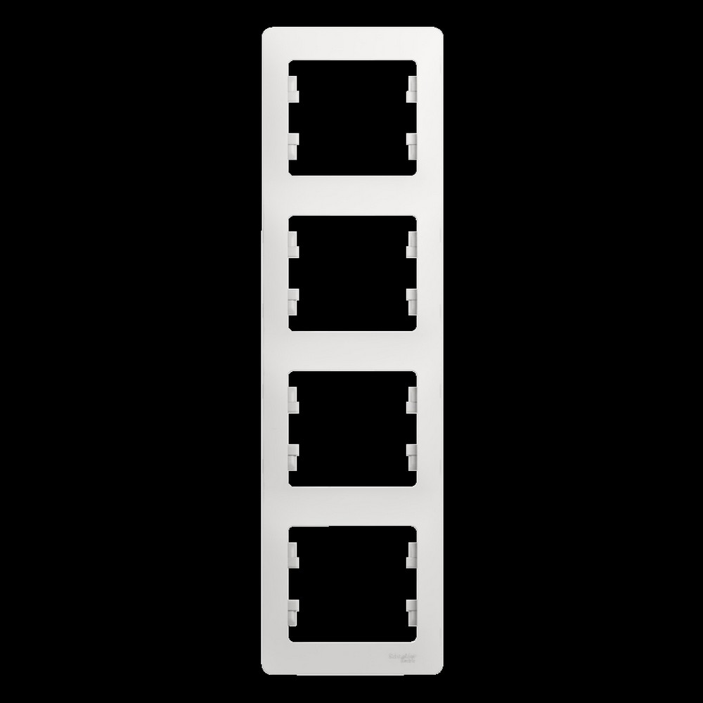 Glossa Белый Рамка Systeme Electric Glossa Белый 4-я, вертикальная GSL000108
